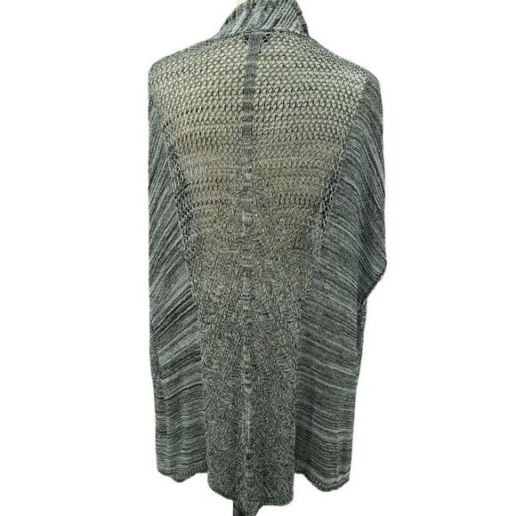 Torrid 2X Black White Sleeveless Knit Cardigan - Picture 2 of 10